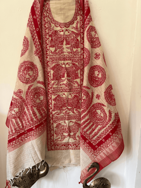 Hand Painted Madhubani Suit - Stunning