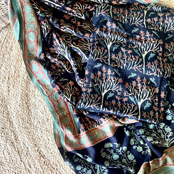 Vanaspati Ajrakh Modal Silk Suit Set - Print1