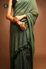 Woven Mul Cotton Saree - Just Living