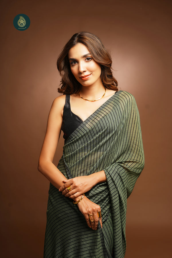 Woven Mul Cotton Saree - Just Living