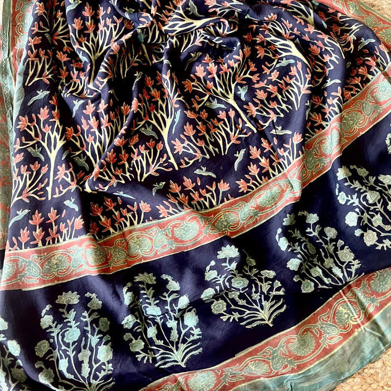 Vanaspati Ajrakh Modal Silk Suit Set - Print1