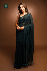 Woven Mul Cotton Saree - Golden Days