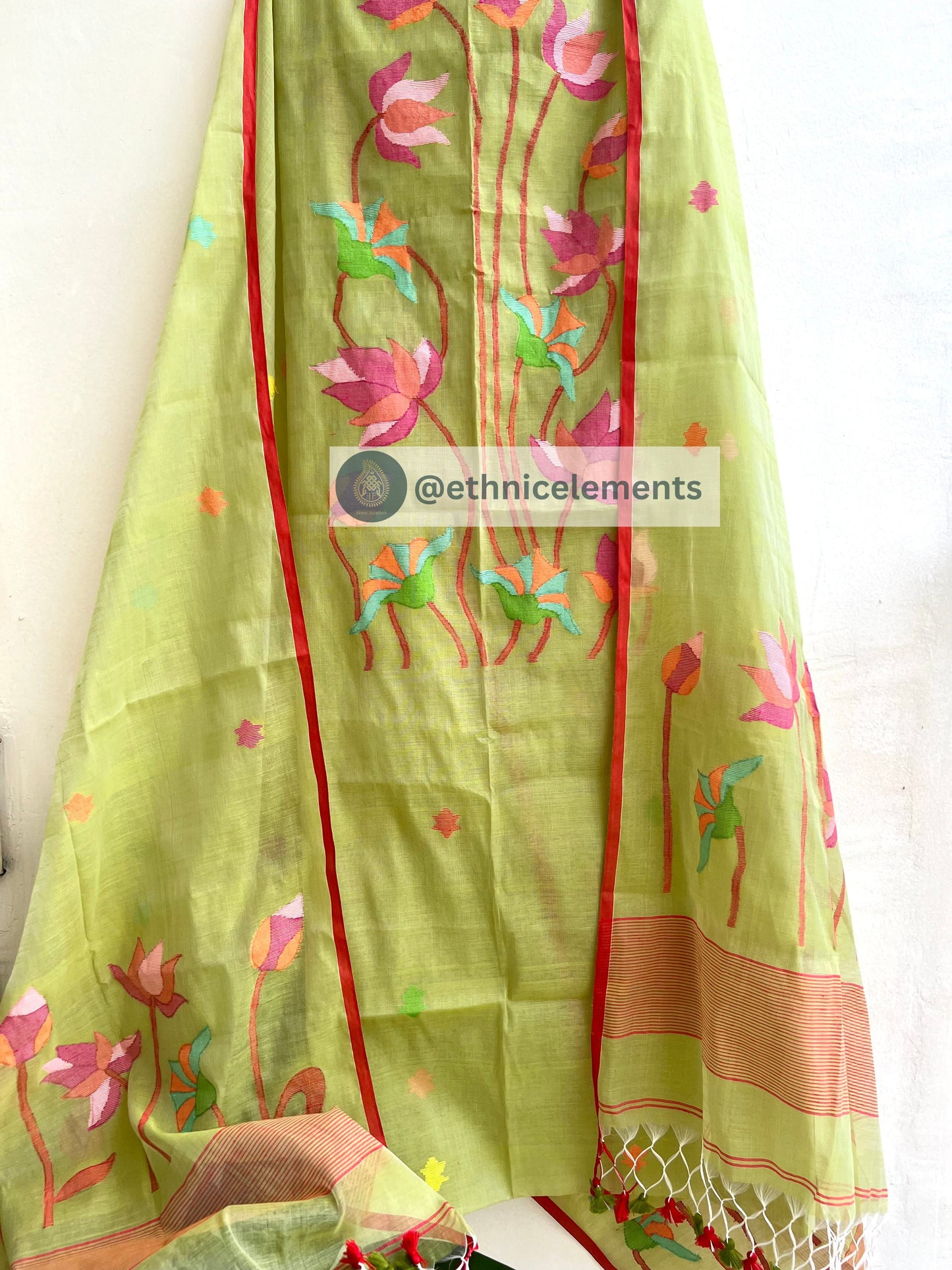 Muslin Jamdani Suit Set- Pichwai Themed- Colorful Dreams