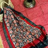 Muga Tussar Silk Suit Set- Red