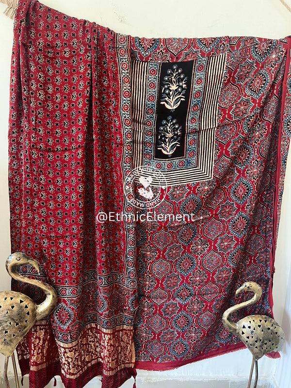 Ajrakh Suit Modal Silk - Perfect Love