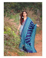 Woolen Handcrafted Kantha Shawl - Blue