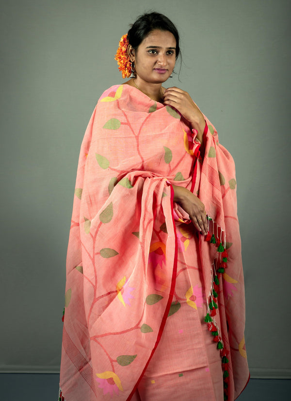 Premium Woven Cotton Jamdani Suit- True Devotion