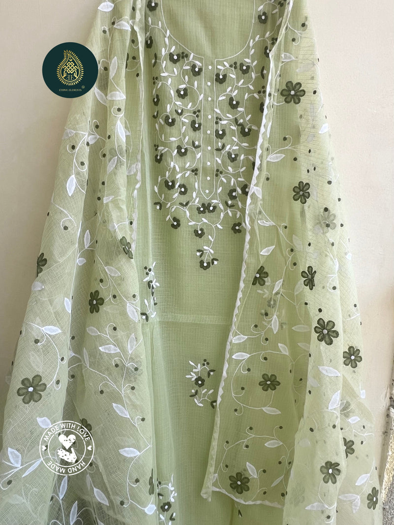 Kota Doria Cotton Phool Pati Suit - Be Honest