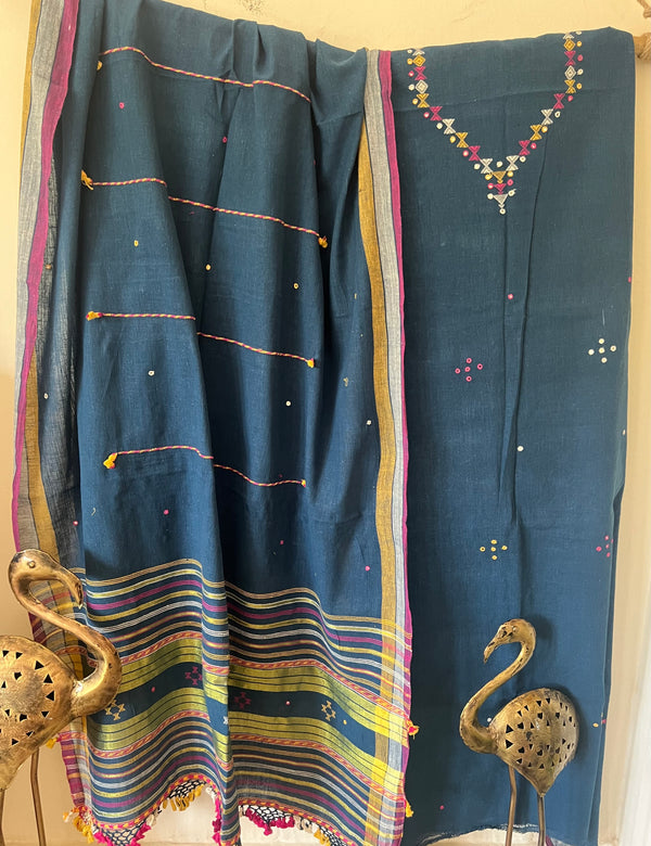 Handloom Bhujodi Kala Cotton Suit- Desirable Dares