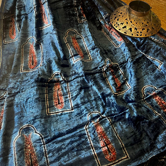 Ajrakh Fabric In Velvet - 6