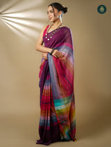 Woven Handloom Cotton Saree - Wine Magic