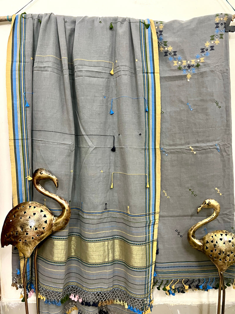 Handloom Bhujodi Kala Cotton Suit- For The Right Moment