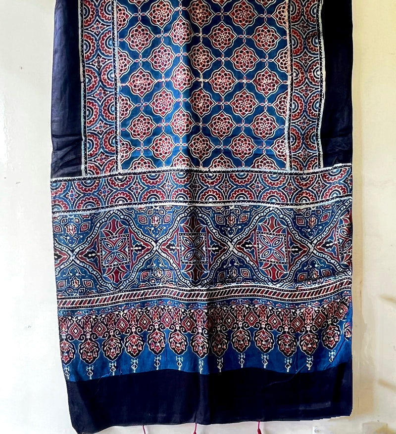 Ajrakh Modal Silk Stoles - 5