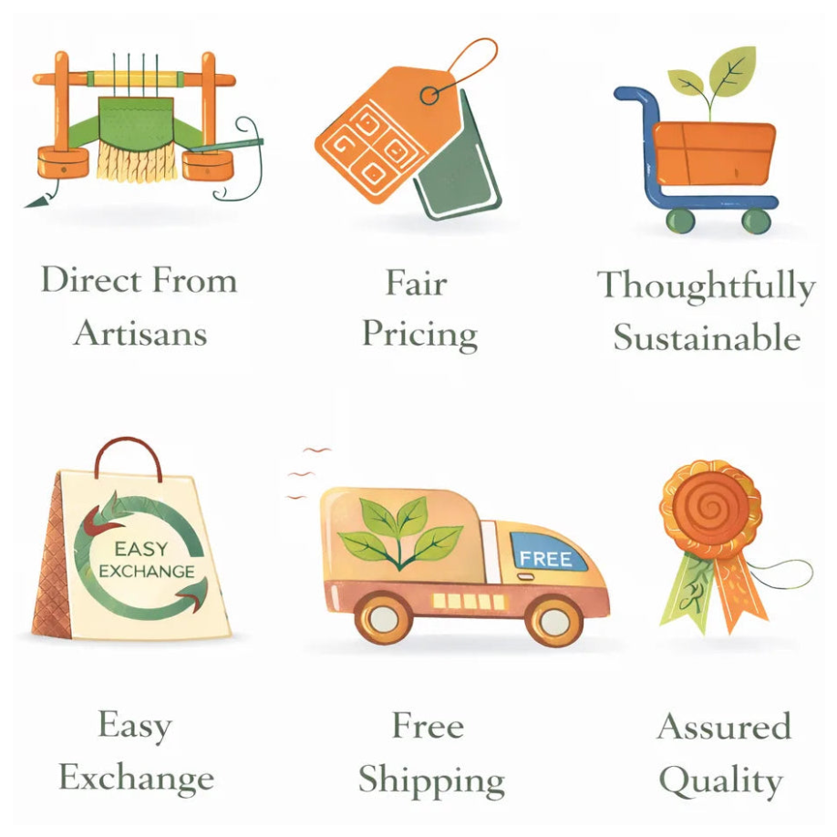 Set of icons representing various business practices on a white background