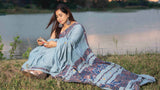 Ajrakh Patchwork Cotton Saree - Radiant