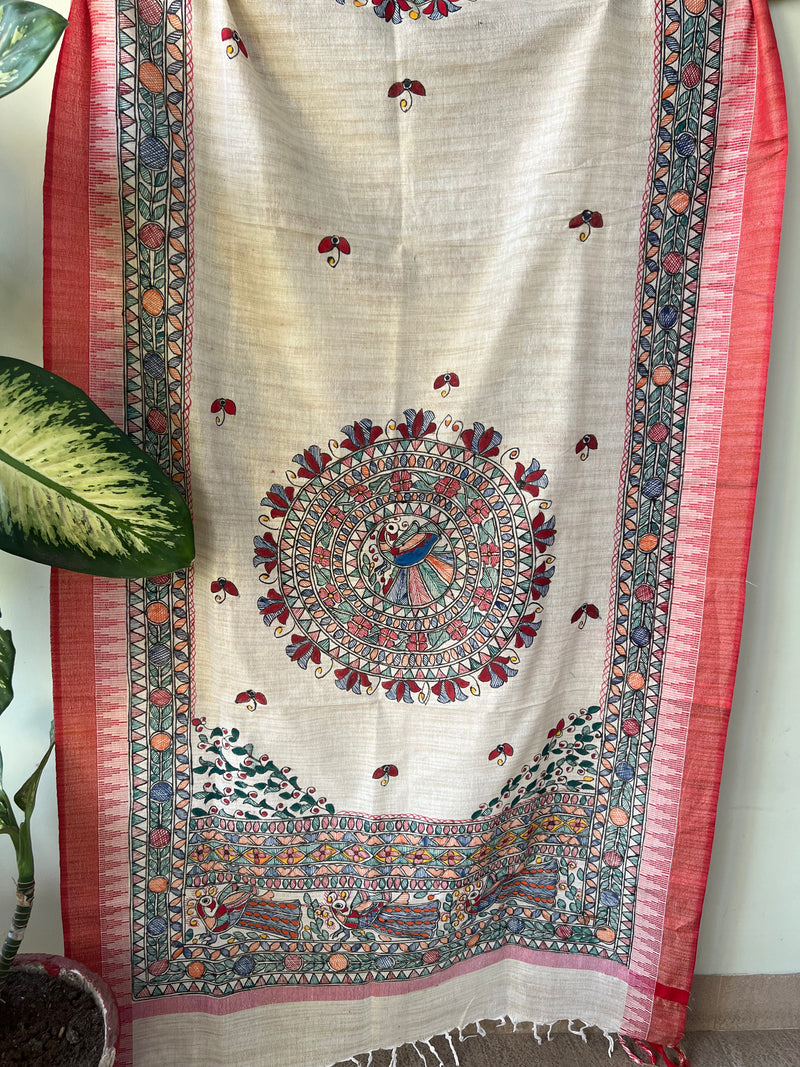 Madhubani Khadi Dupatta - Lovely Day