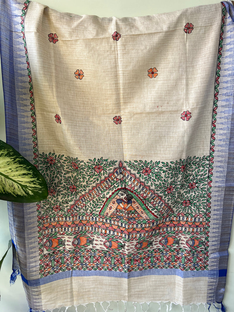 Madhubani Khadi Dupatta - Worry Less