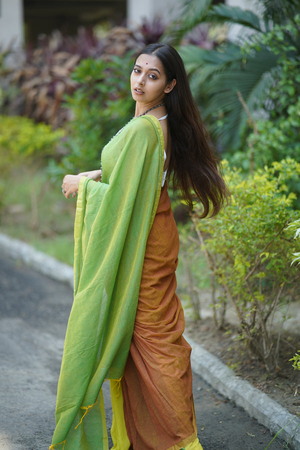 Khadi Mul Cotton Saree - Mixed Feelings