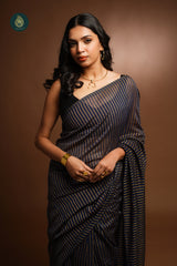 Woven Mul Cotton Saree - Hello Sunshine