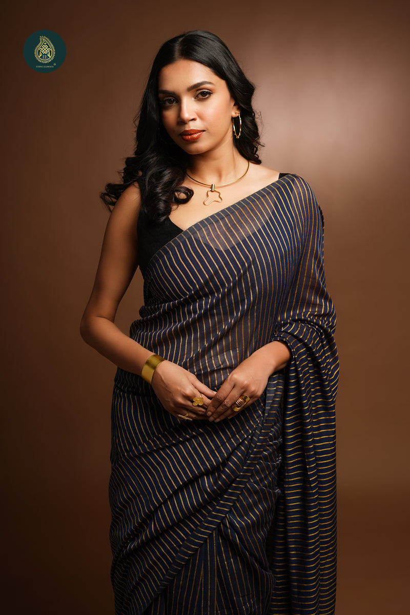 Woven Mul Cotton Saree - Hello Sunshine