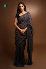 Woven Mul Cotton Saree - Hello Sunshine