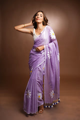 Handpainted Cotton Saree - Luminous