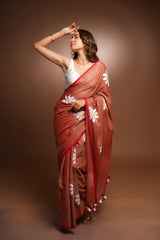 Handpainted Cotton Saree - Strong