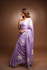 Handpainted Cotton Saree - Luminous