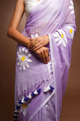 Handpainted Cotton Saree - Luminous