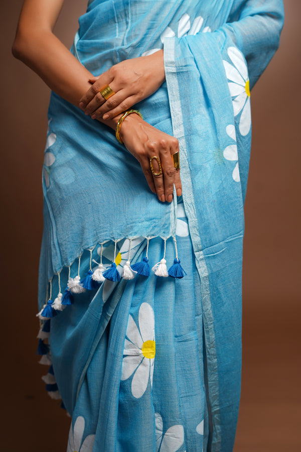 Handpainted Cotton Saree - Fearless