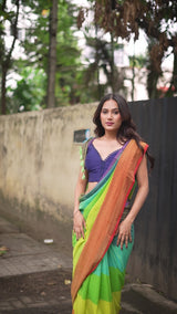 Mul Cotton Saree Rainbow Series - Handcrafted Delights