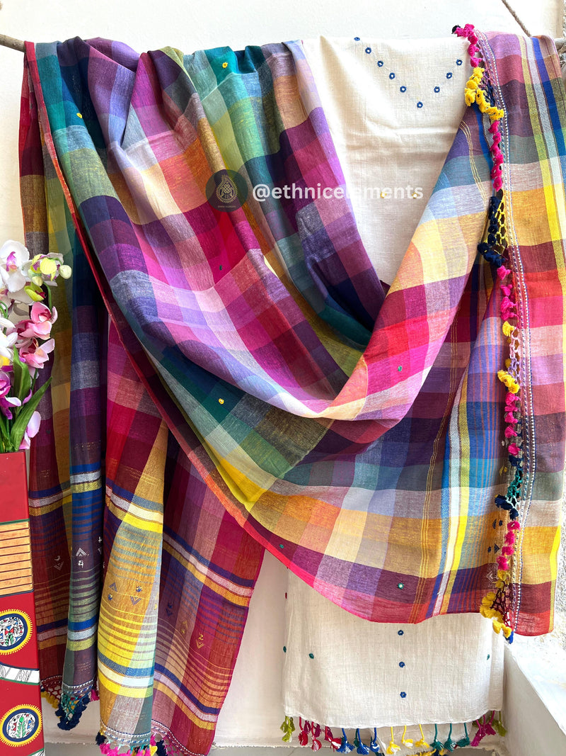 Handloom Woven Bhujodi Suit Set- Design 7