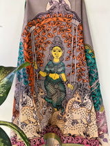 Kalamkari Handpainted Silk Dupatta - Theme 14